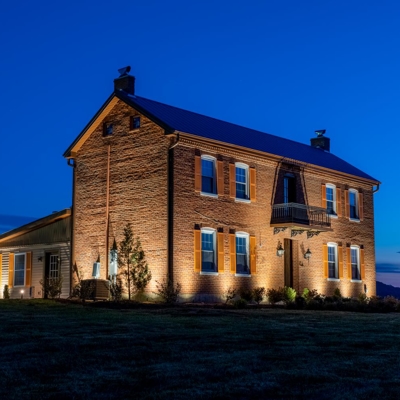 Add nighttime curb appeal to your Cincinnati home with professional outdoor lighting. Photo